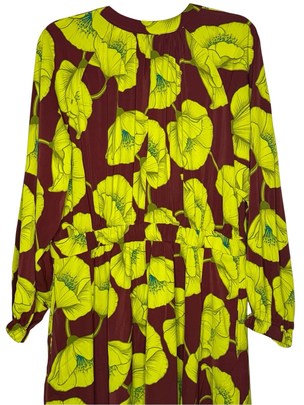 Carla Rockmore Collection Regular Printed Satin Maxi Dress Black Cherry Size L - Picture 7 of 14